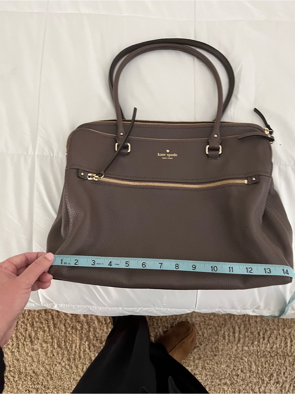 Kate Spade brown pebbled leather handbag - Picture 11 of 15